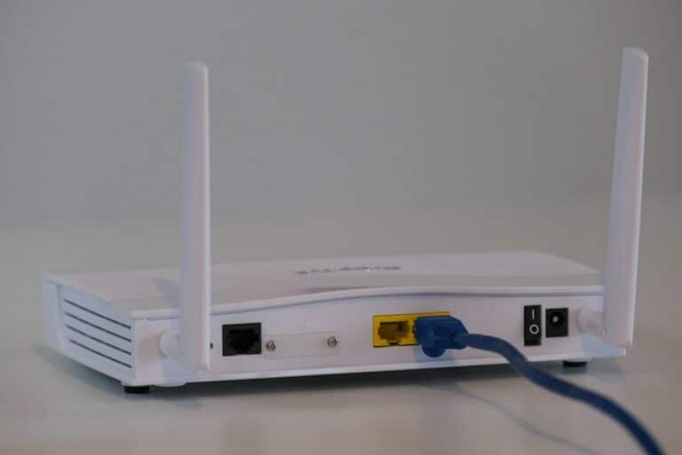 Wi-Fi router and Ethernet connection illustrating the HHS review of EMF and wireless radiation exposure
